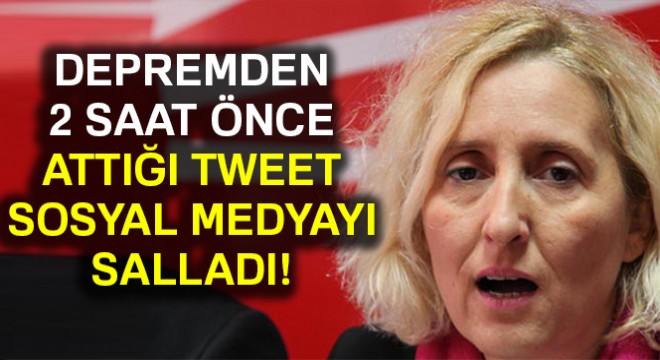 Melda Onur un depremden 2 saat önce attığı tweet sosyal medyayı salladı